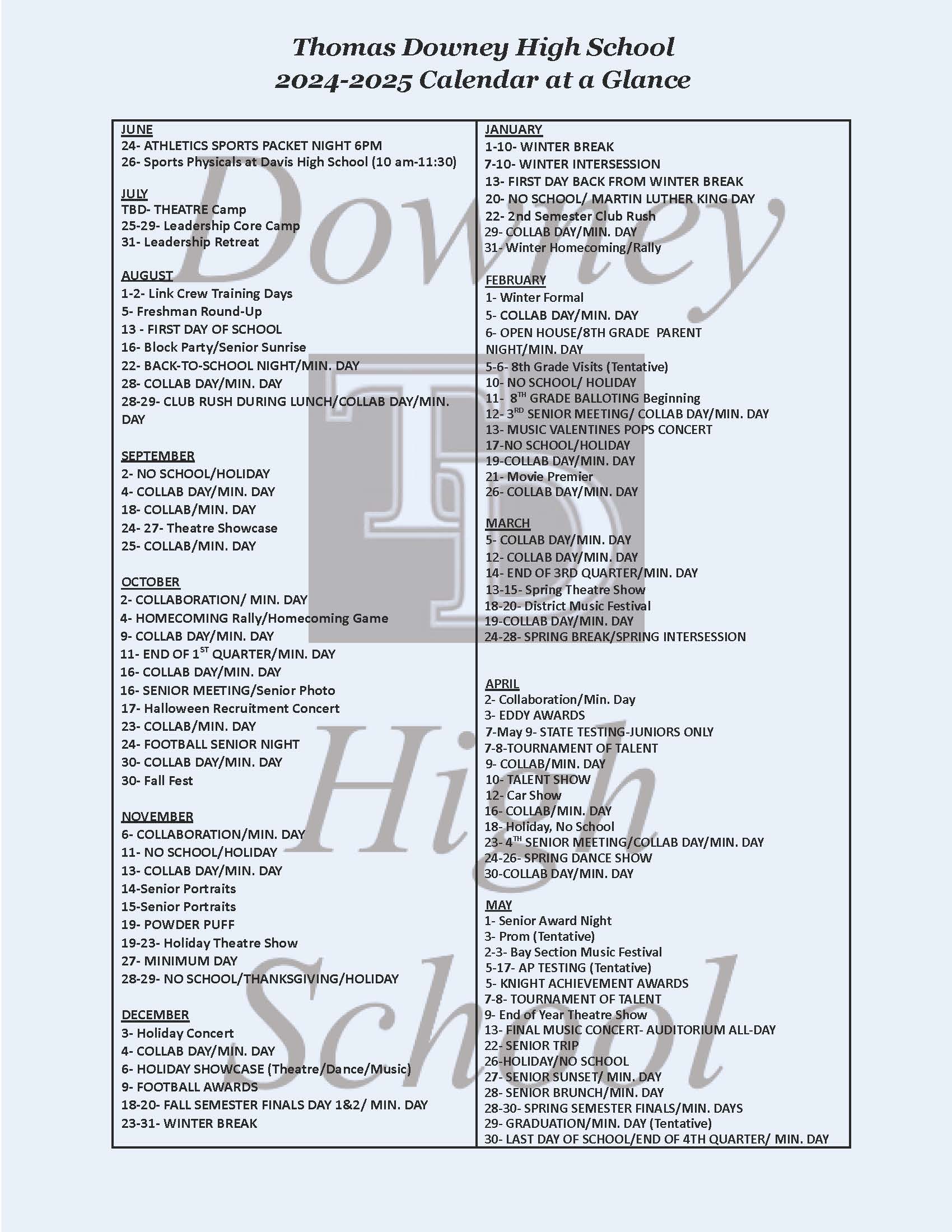 24-25 Calendar at a glance