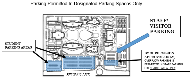 Parking Permitted in Designated parking spaces map