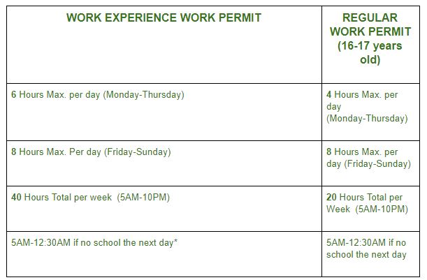 Work Experience Work Permit