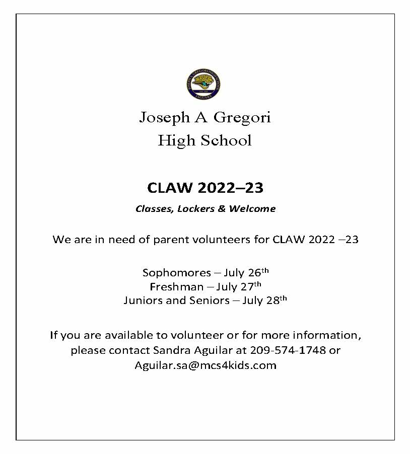 CLAW volunteer flyer 2021