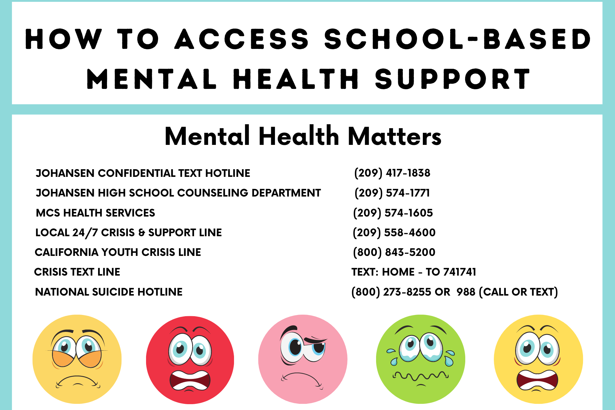 How to access school-based mental health support poster