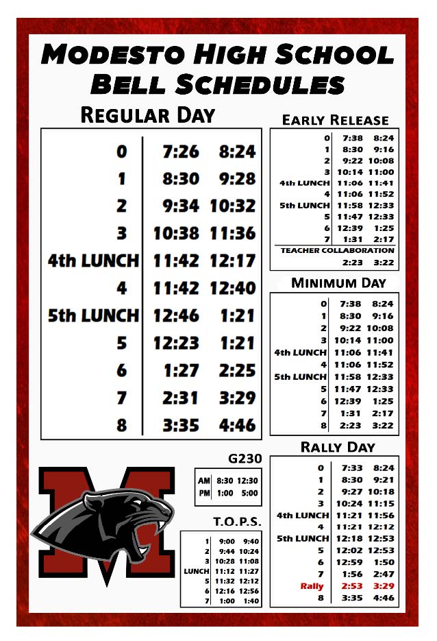 Bell Schedule Poster