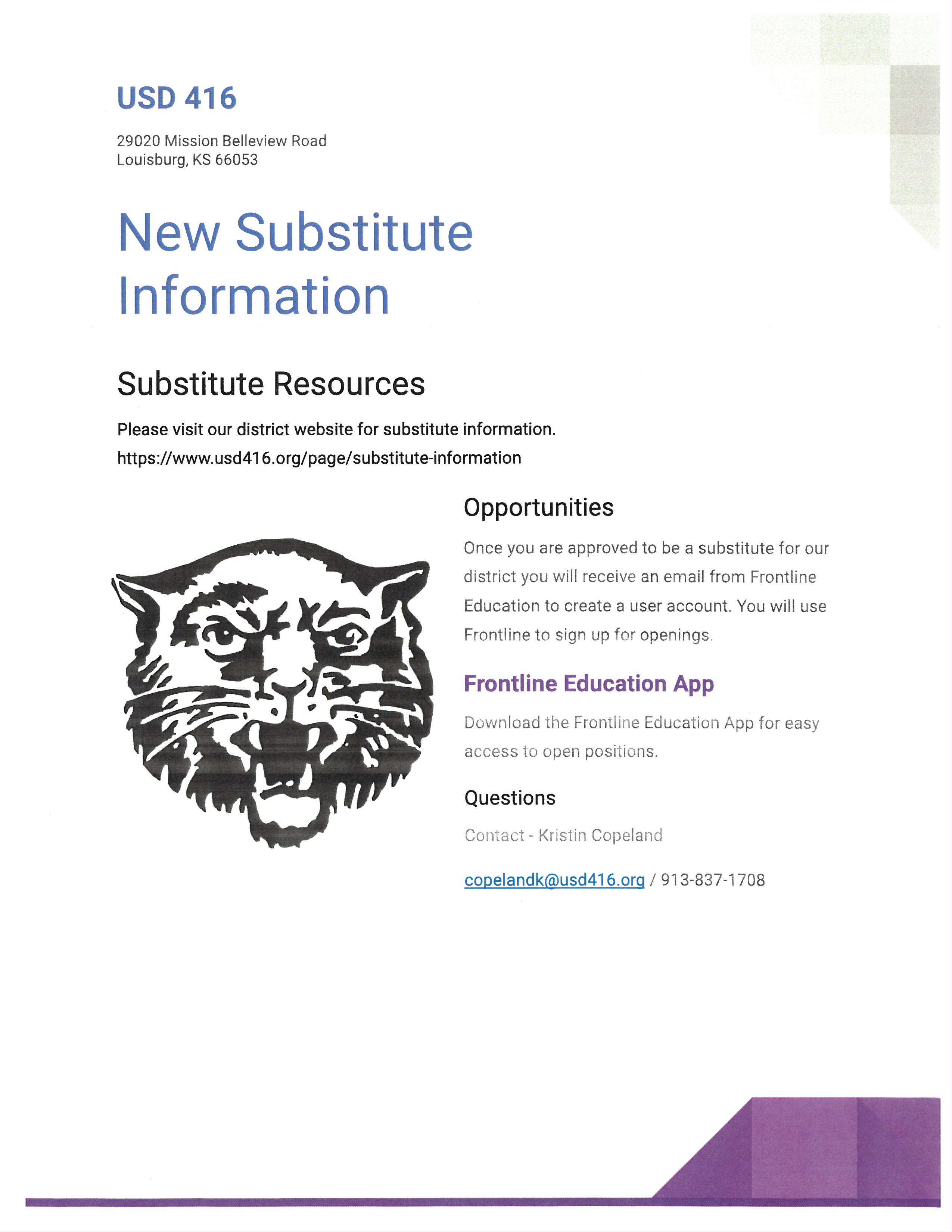 Substitute Information Louisburg USD 416