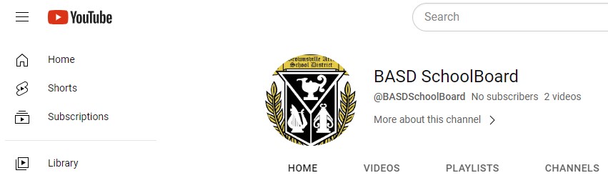 Youtube BASD School Board Meeting Recordings