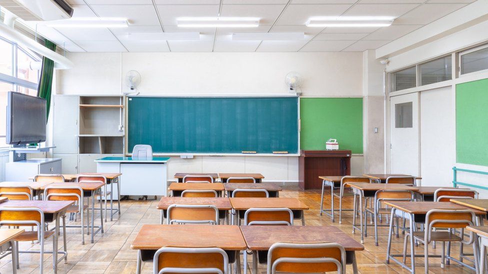 inside of the classroom empty