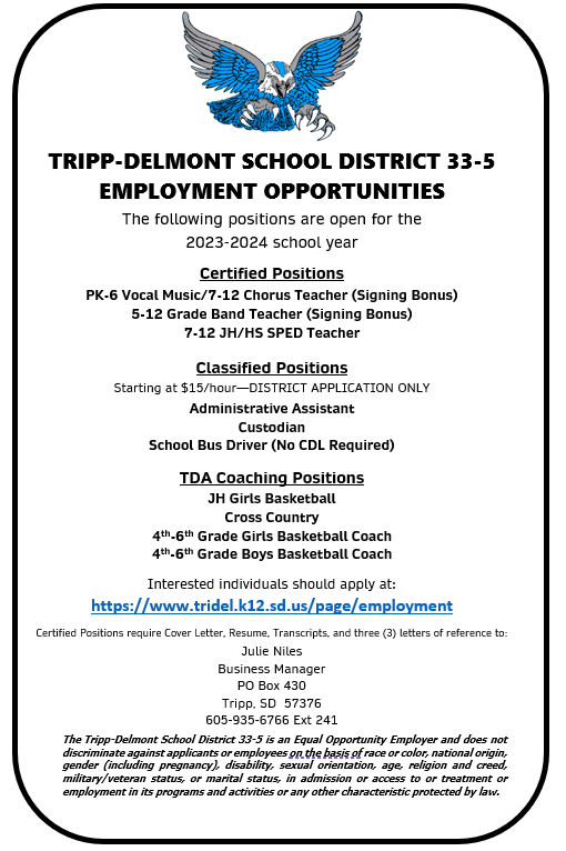 Employment TrippDelmont School District