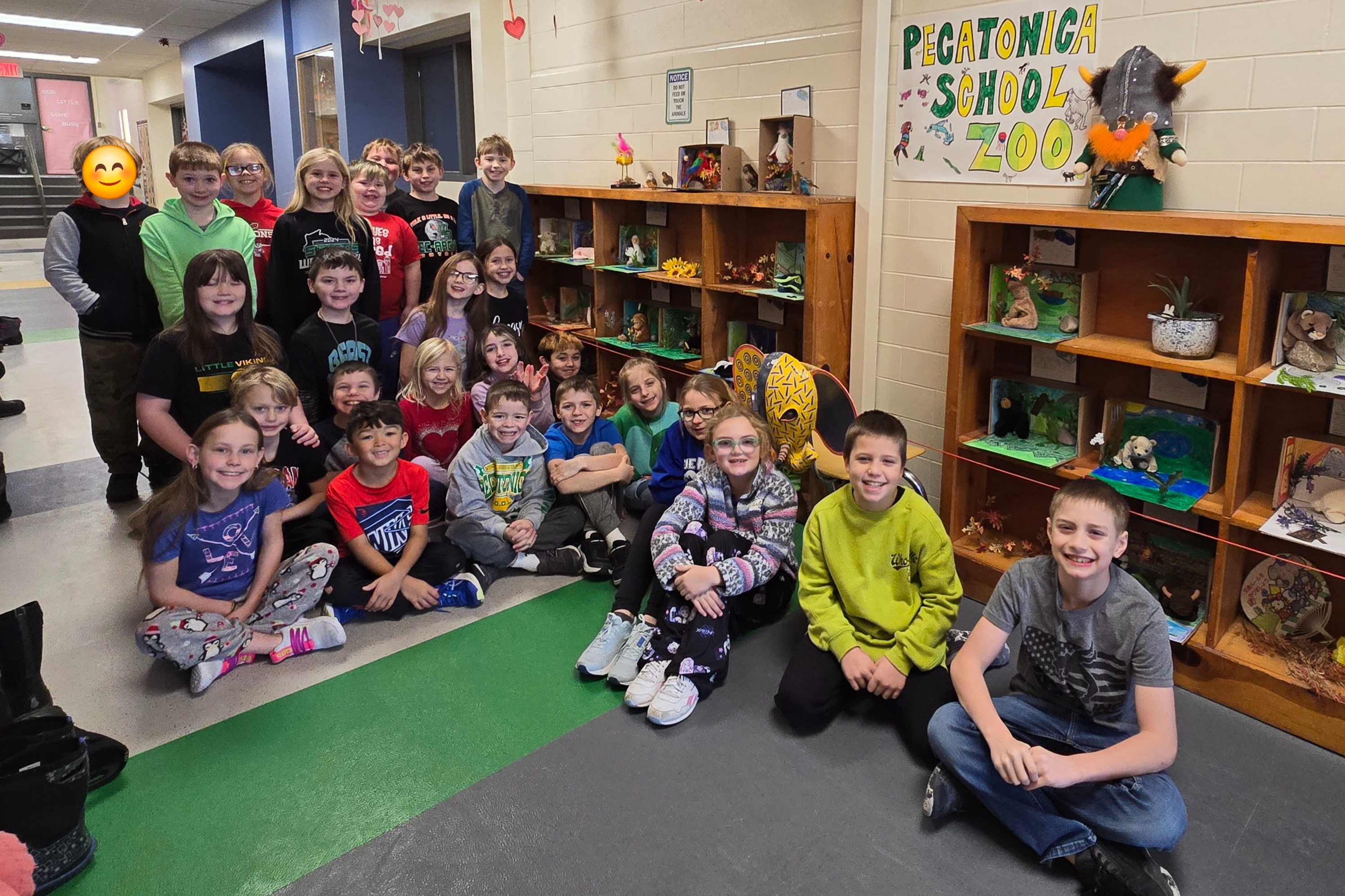 students in hallway