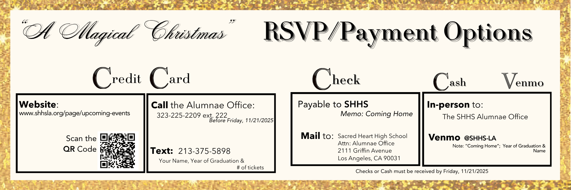 Coming Home- Payment Options