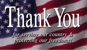 Thank you for serving our country & protecting our freedoms!