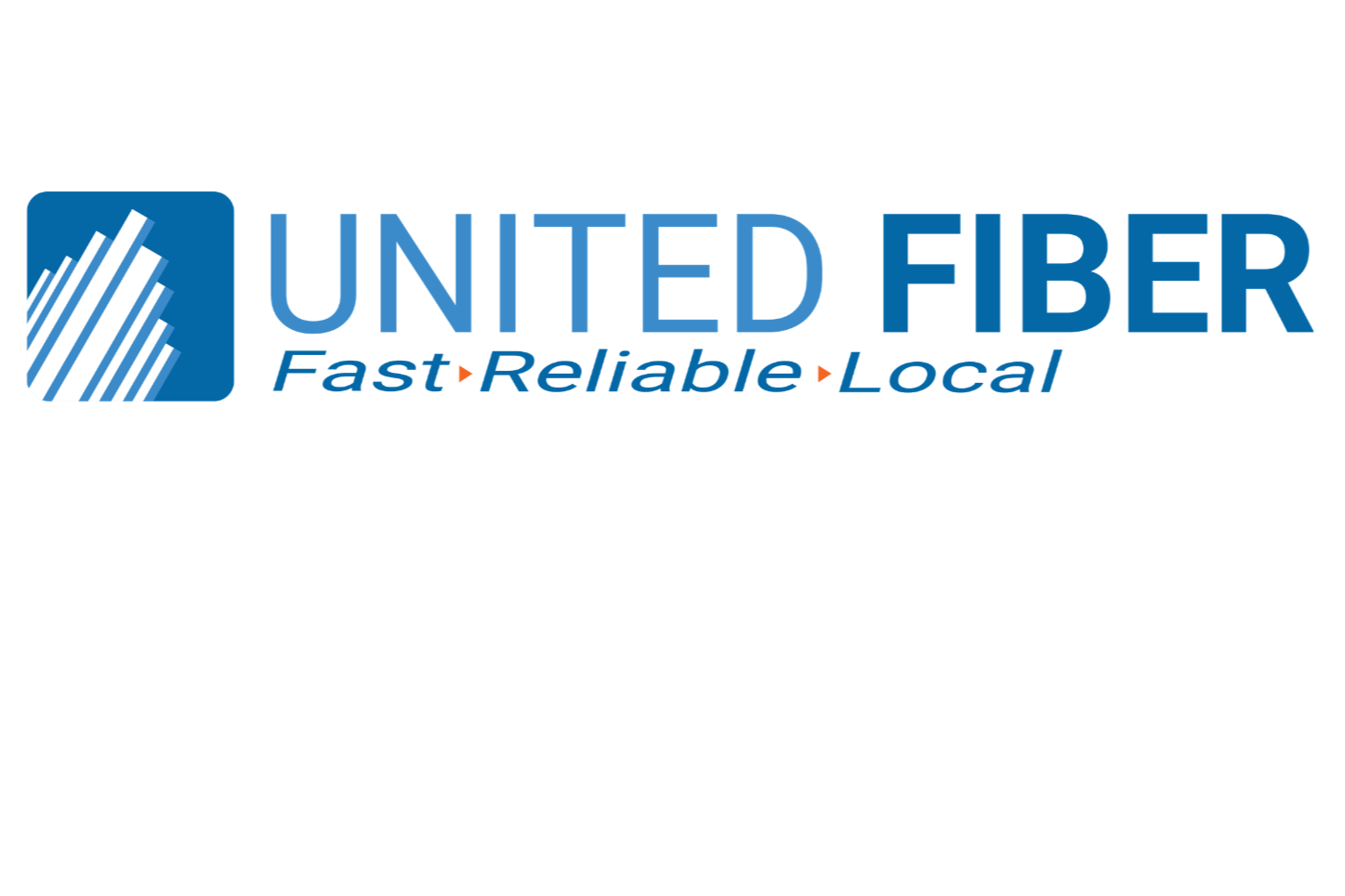 United Fiber logo. It says "Fast, Reliable, Local"