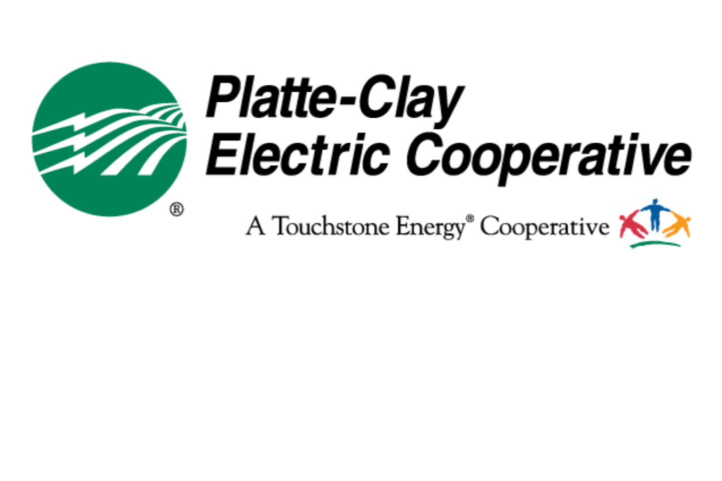 Platte-Clay Electric Cooperative logo. Below it says A Touchstone Energy Cooperative