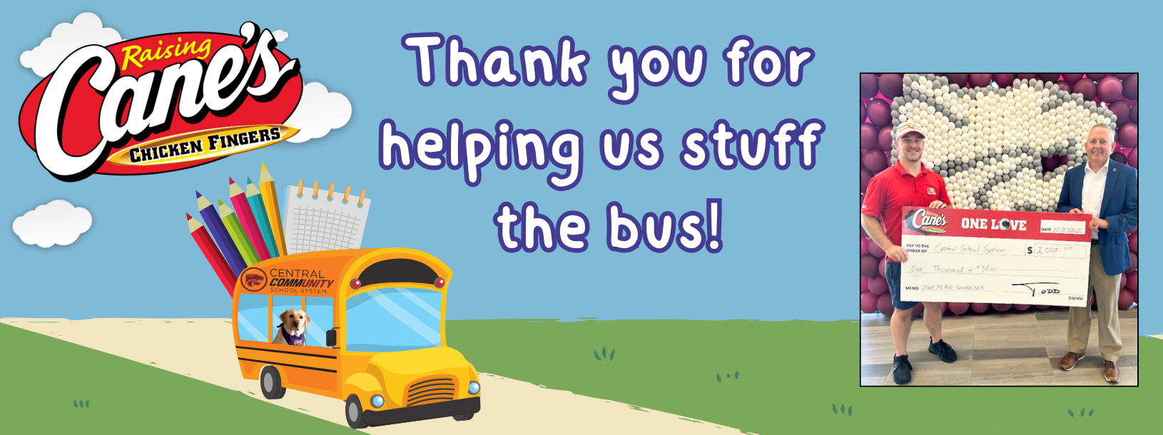 Thank you for helping us stuff the bus!
