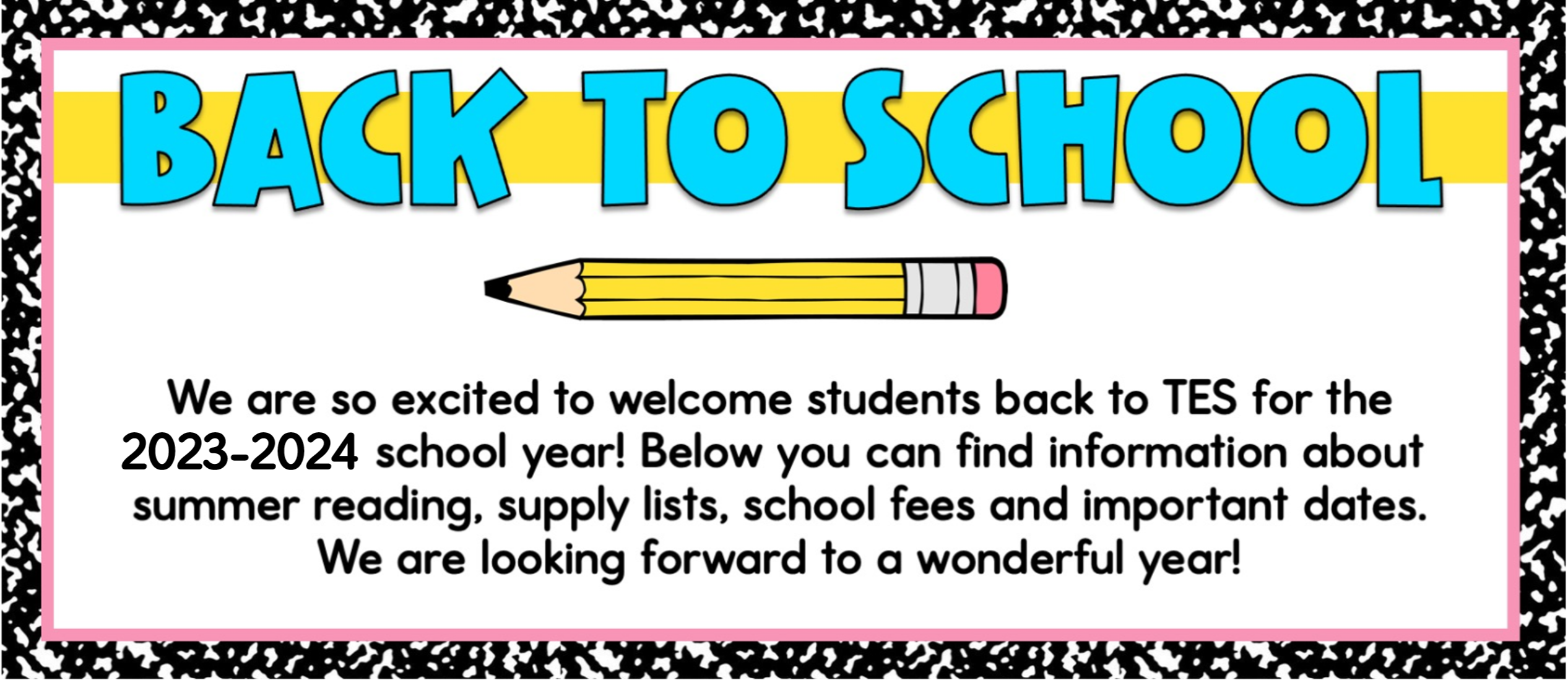 Back to School Welcome