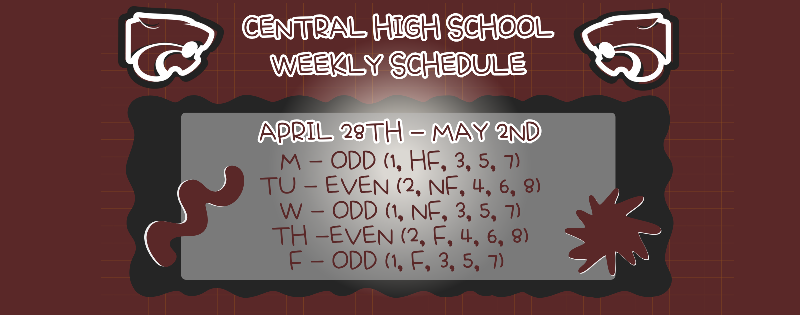 Weekly Schedule . . . 4/28