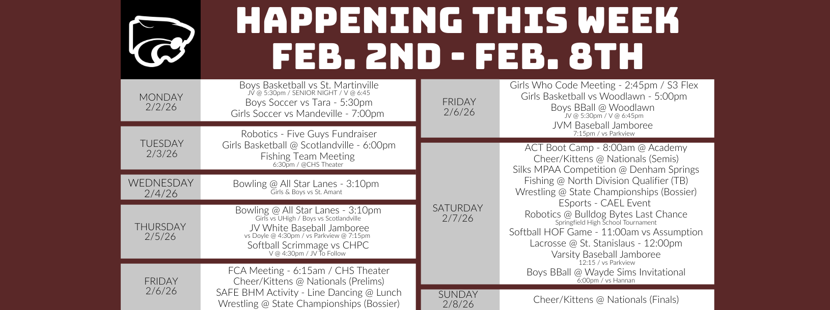 Happening This Week . . . 2/2