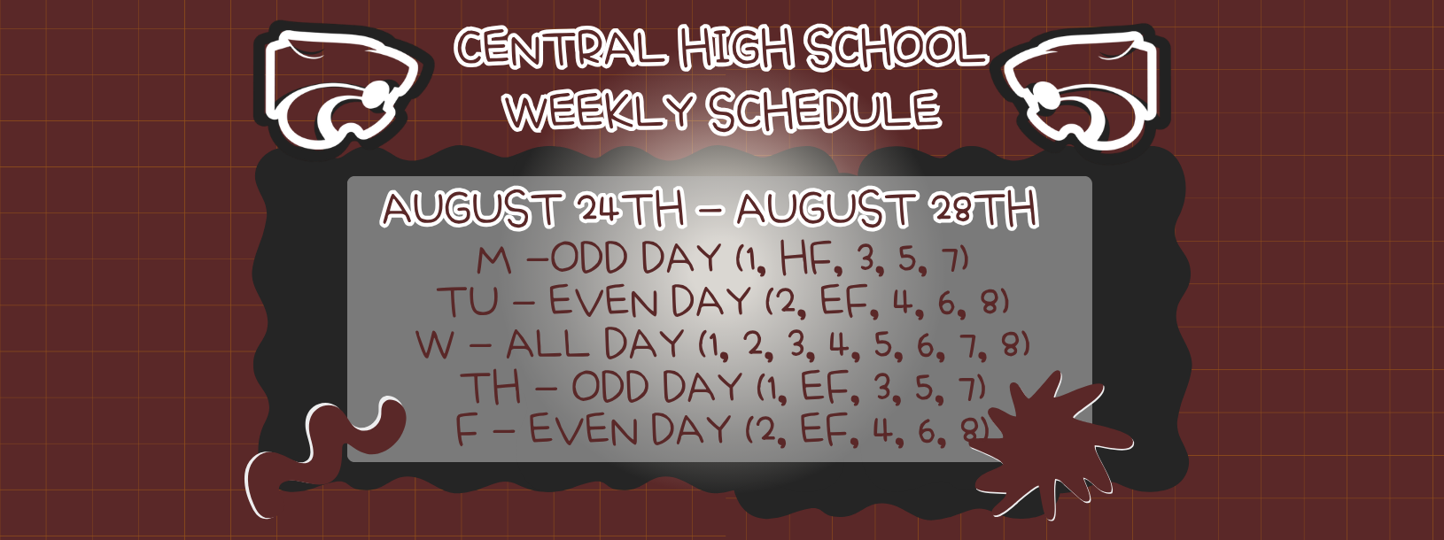 weekly schedule...8/24
