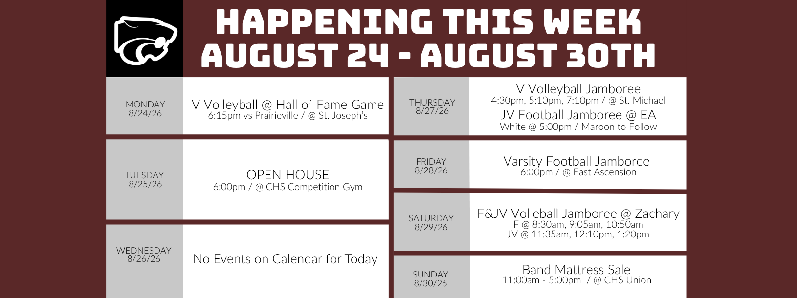 Happening This Week . . . 8/24