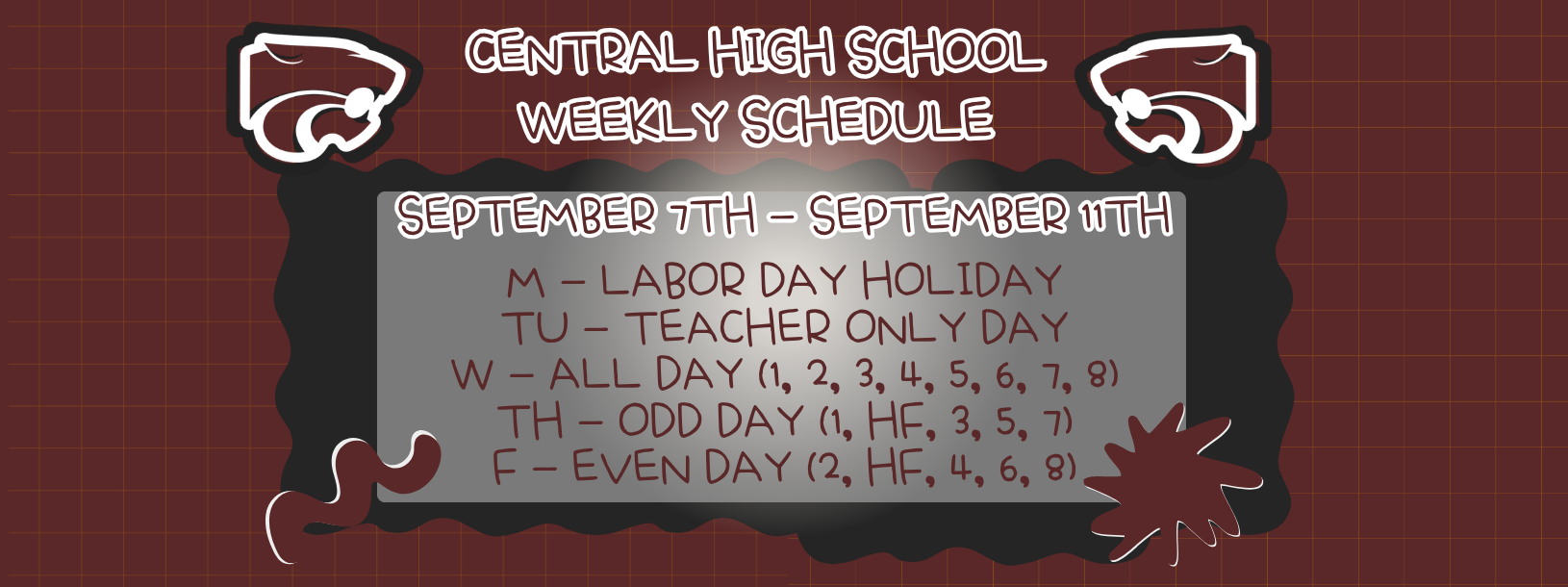 weekly schedule...9/7