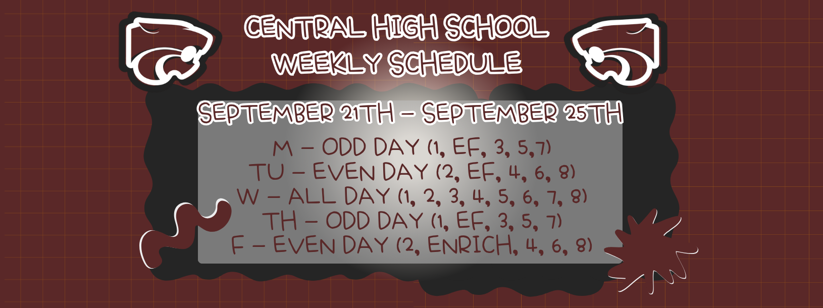 weekly schedule...9/21