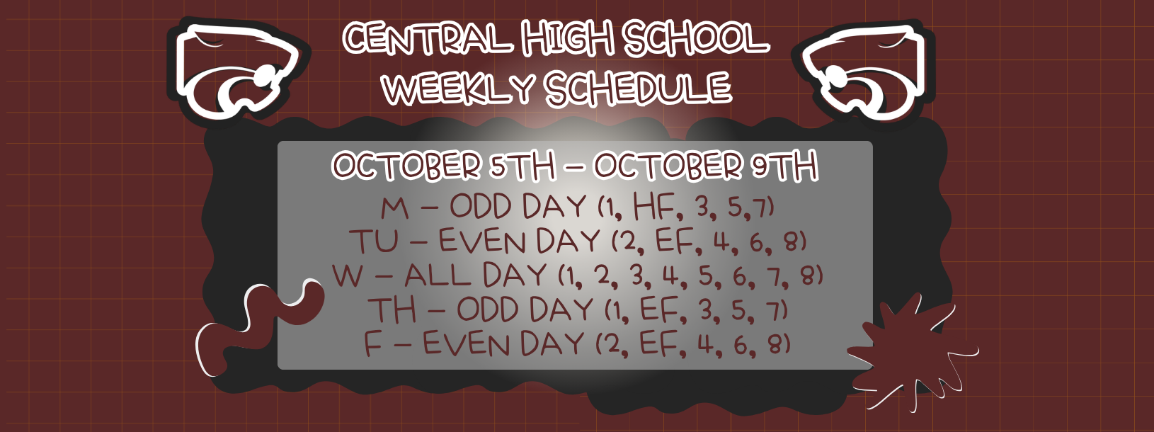 weekly schedule...10/5