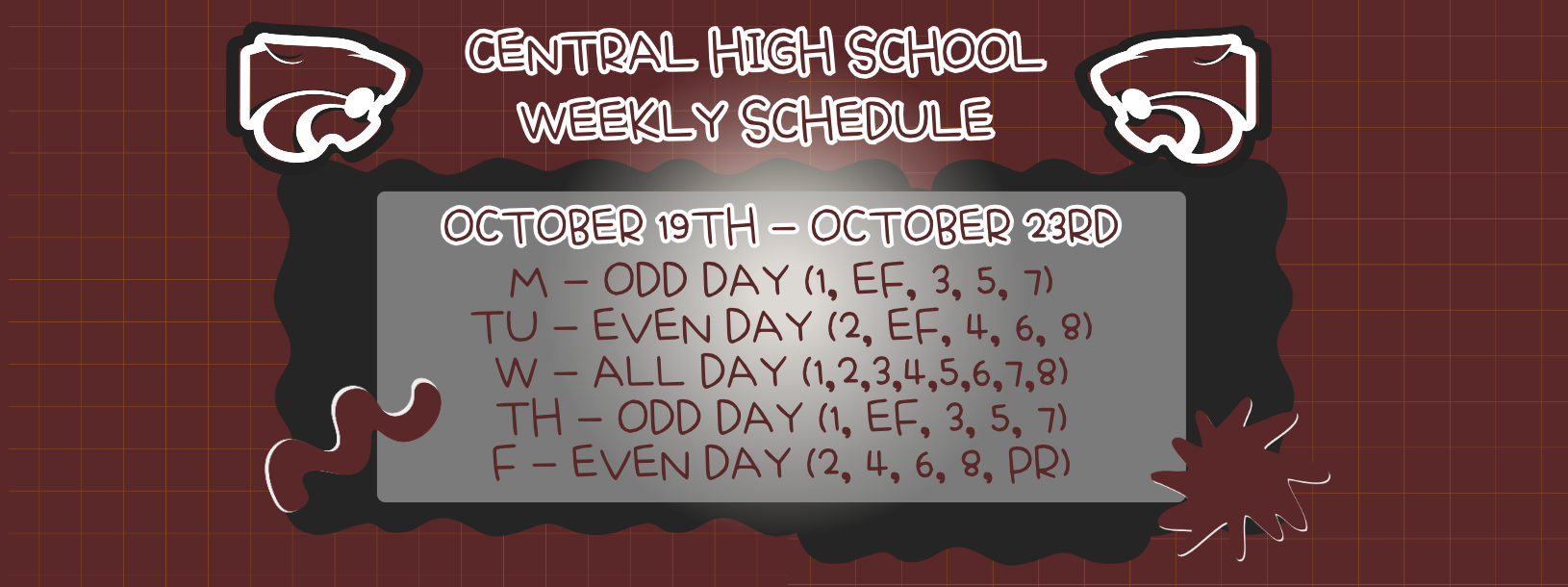 Weekly Schedule . . . 10/19