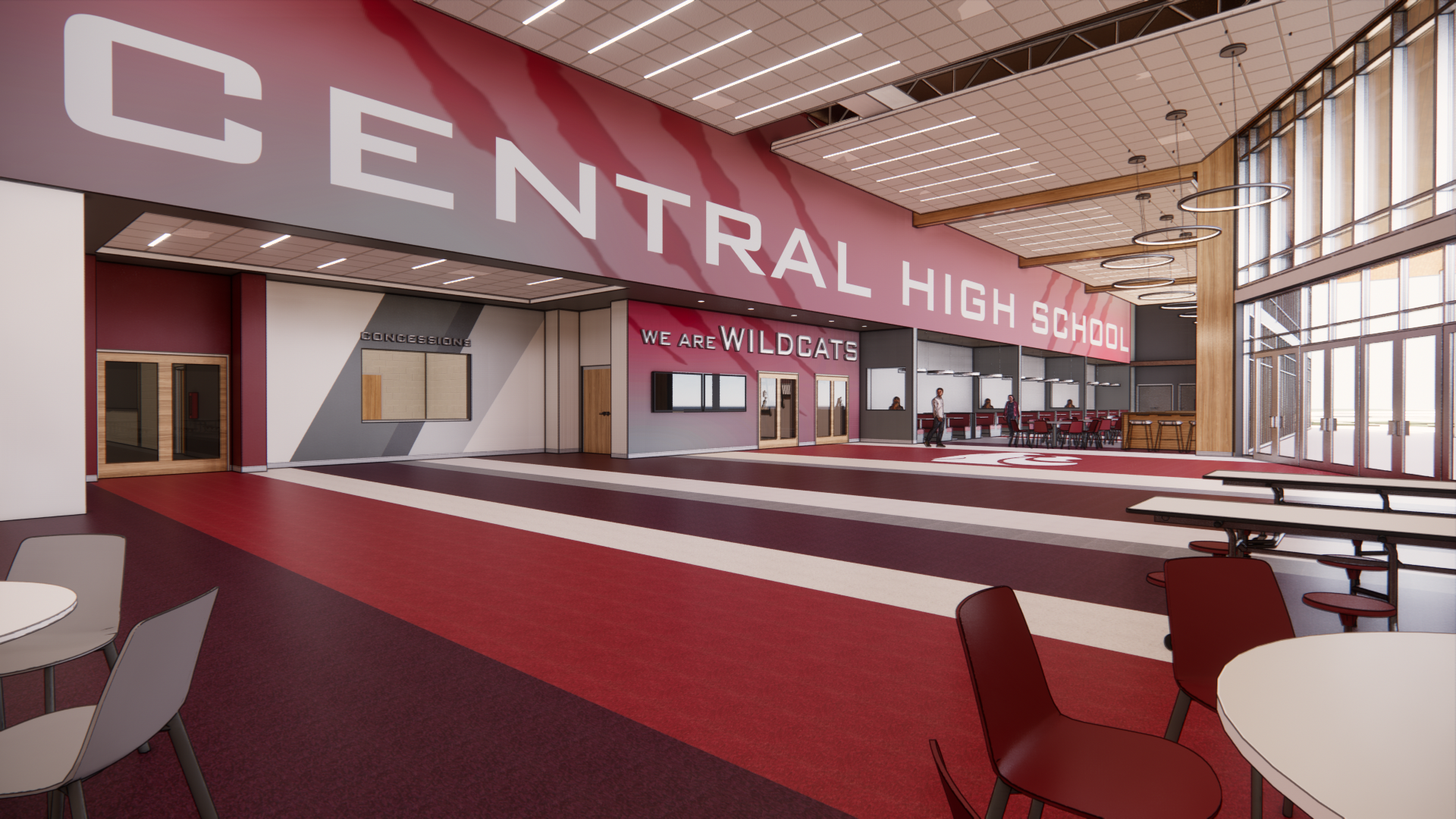Central High School Renovated Commons Area