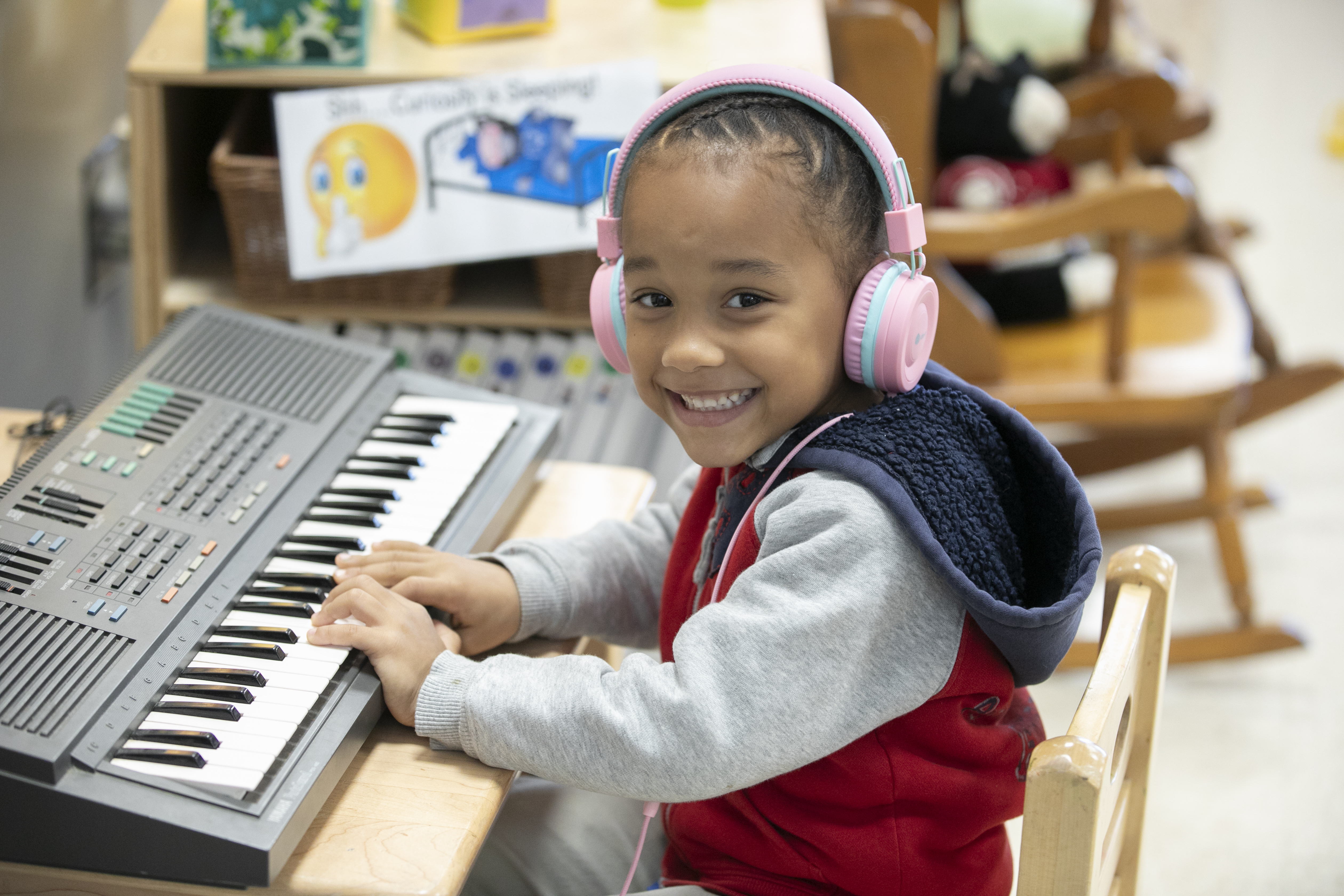 student playing piano