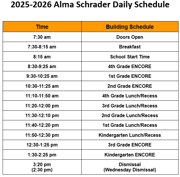 25-26 Master Schedule