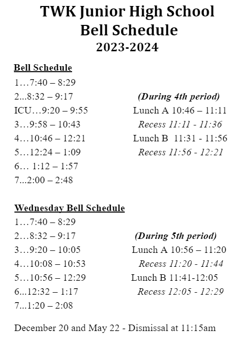 bell schedule 23-24