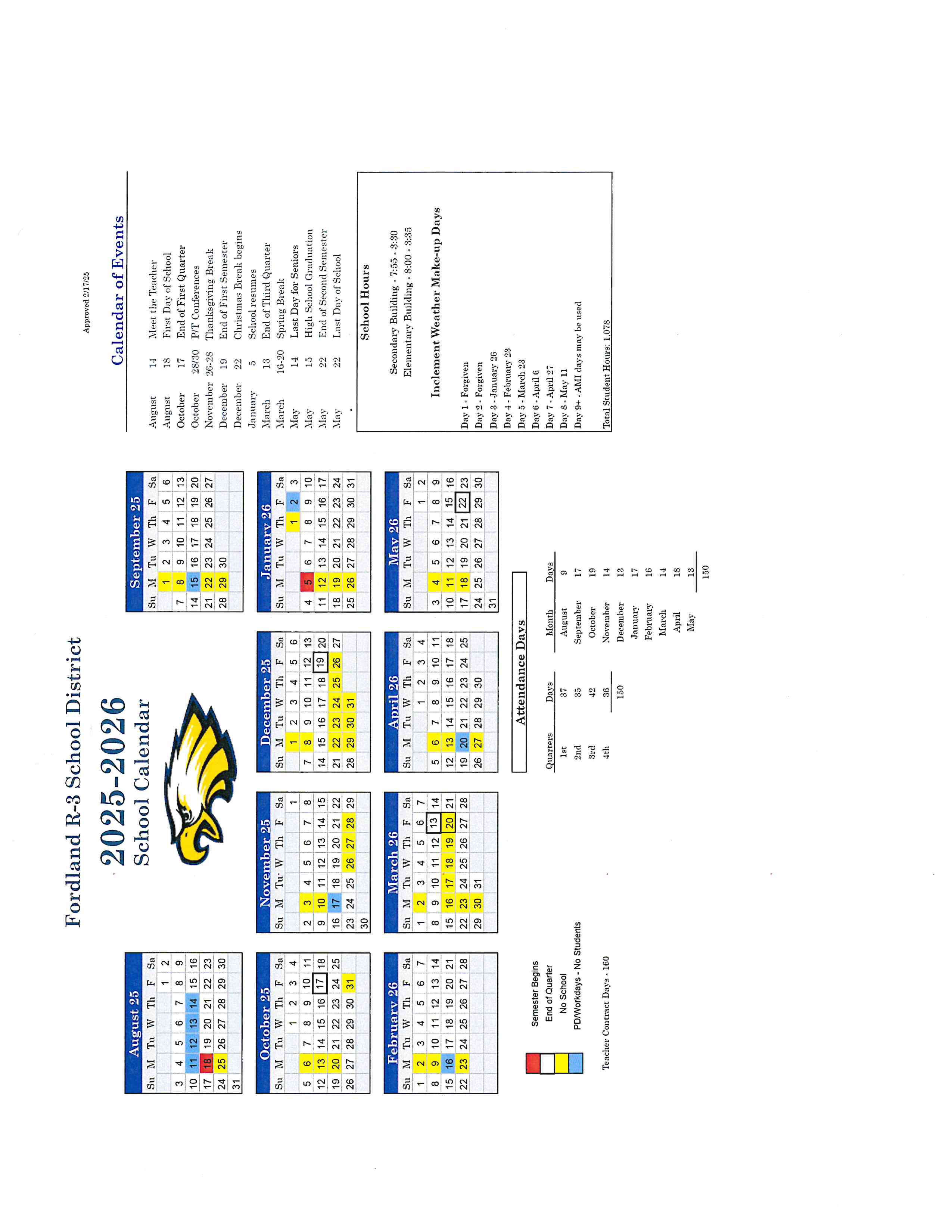 2025/26 District Calendar