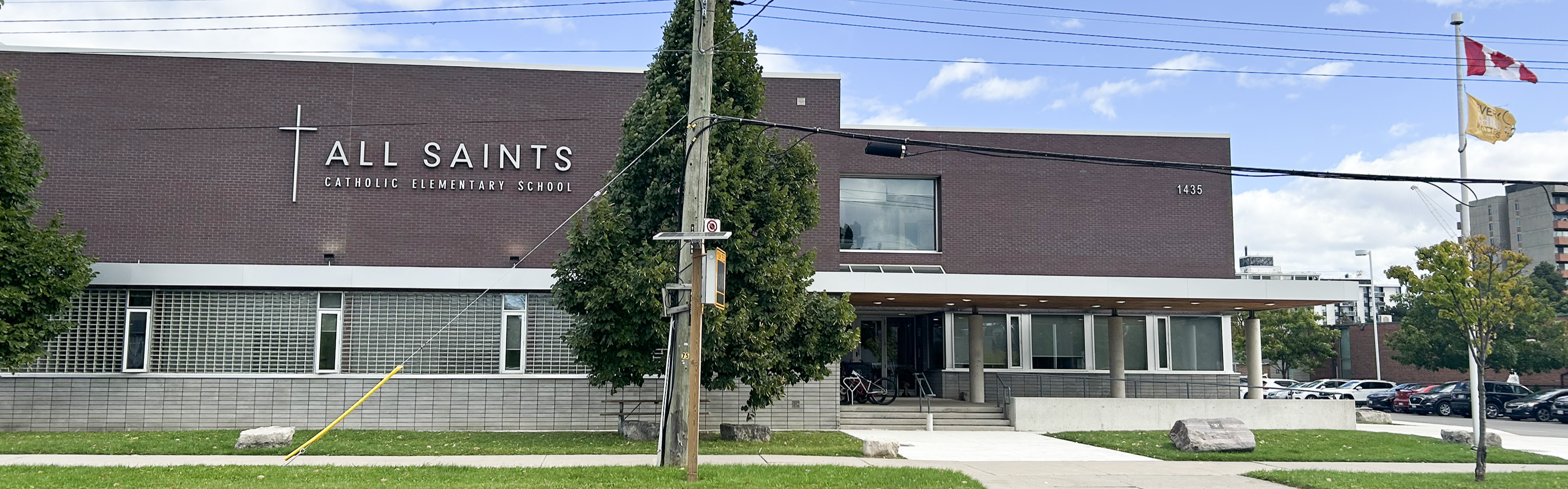 Front of the All Saints Catholic School school building