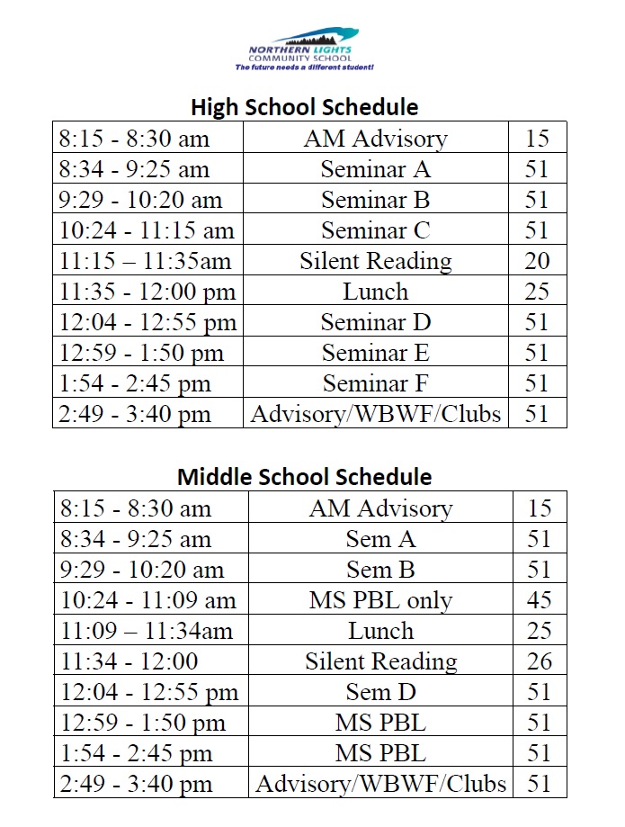 25-26 Daily Schedule