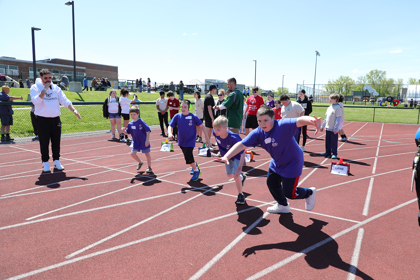 Kids running a race.