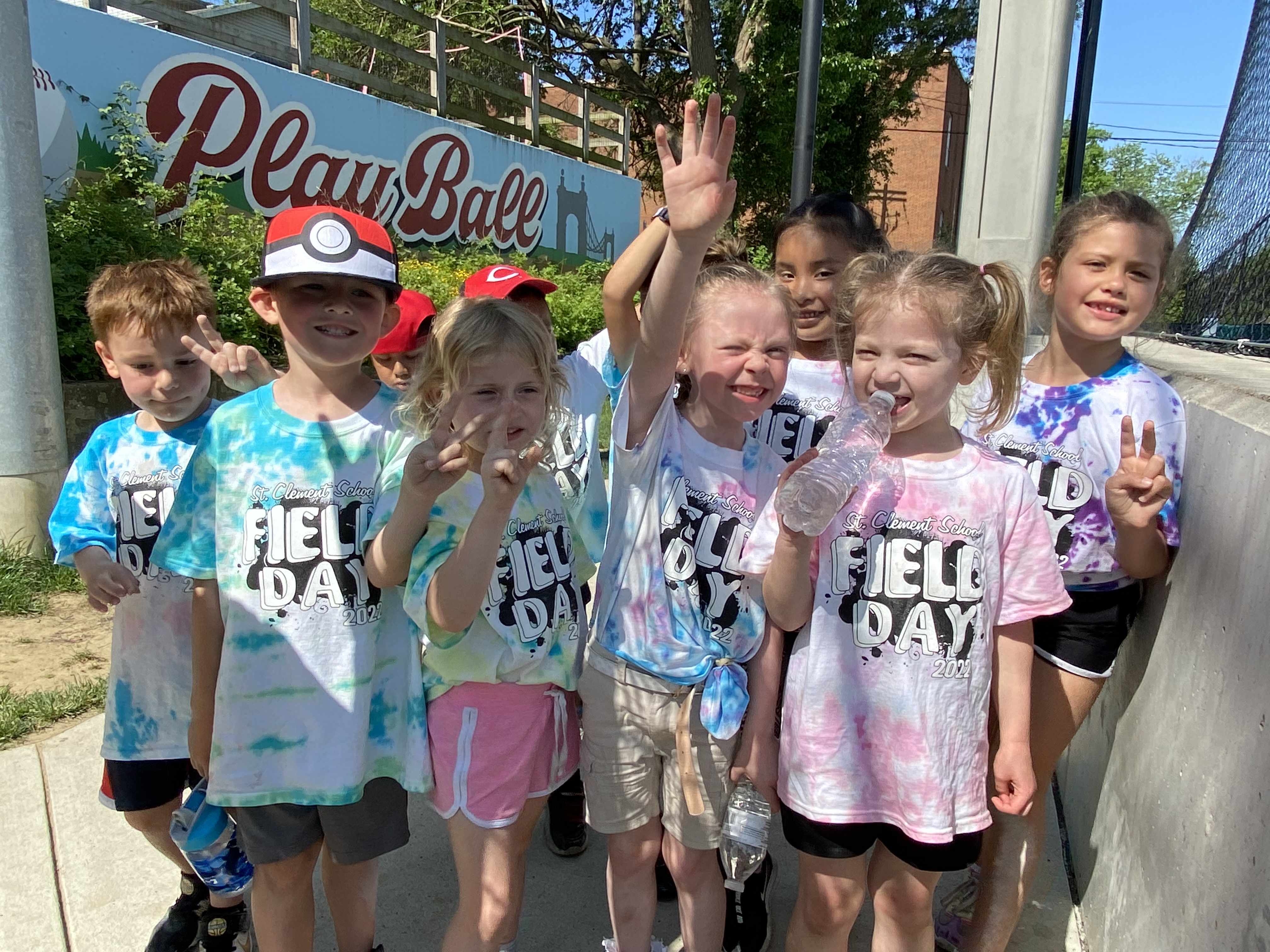 Group of Kindergartners at Field Day 2022