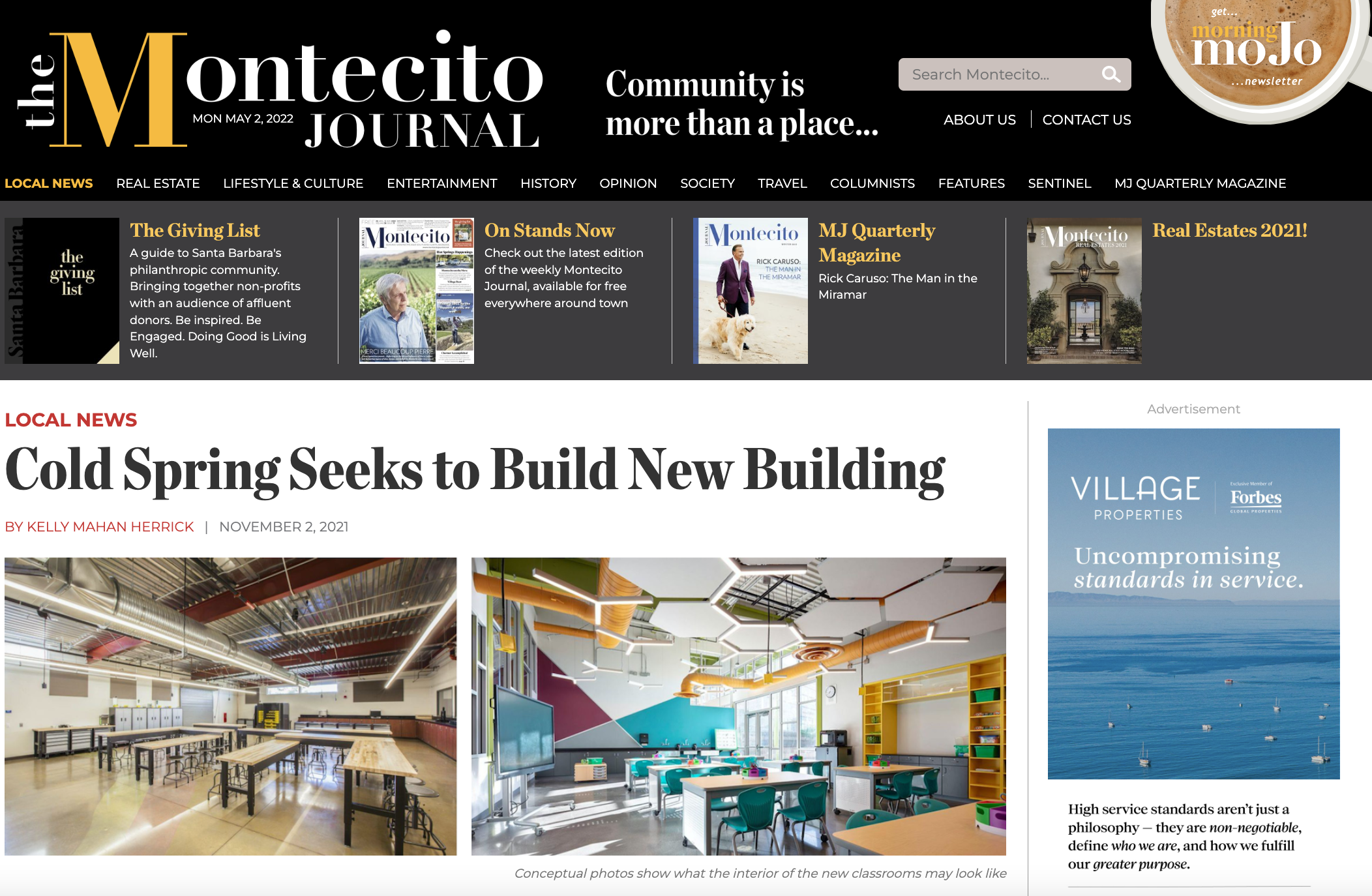 Montecito Journal Article regarding Building