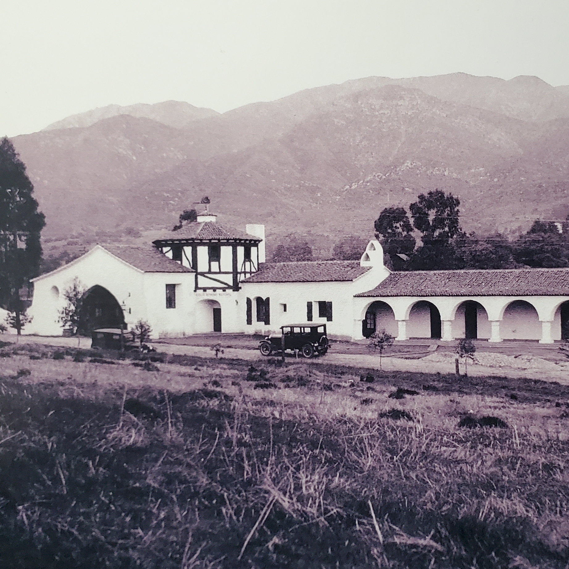 Historical photo of original school building