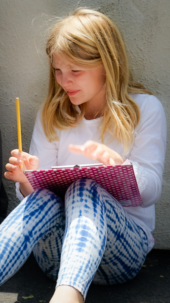 Student engaged in outdoor learning