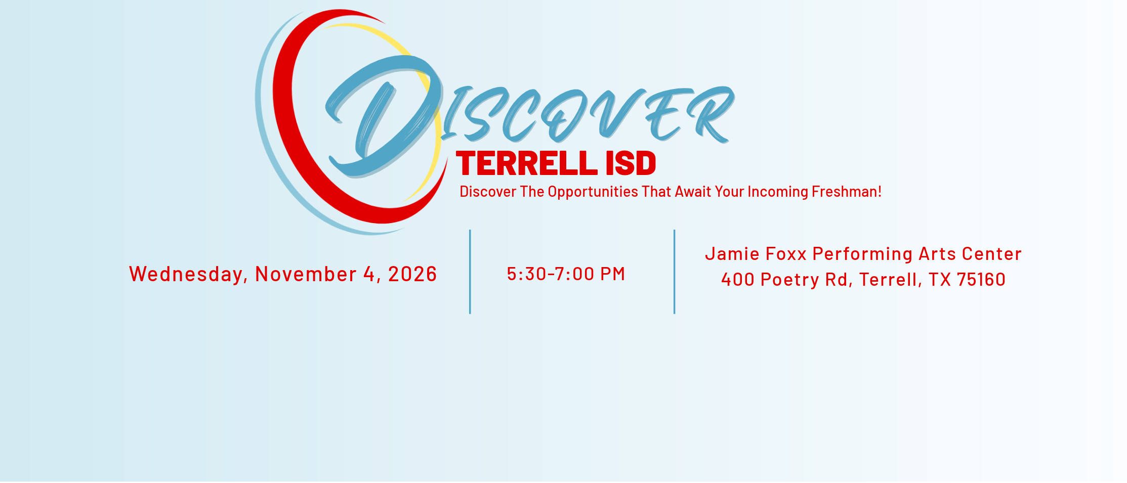 Discover Terrell on Wednesday, November 4 from 5:30 PM to 7:00 PM