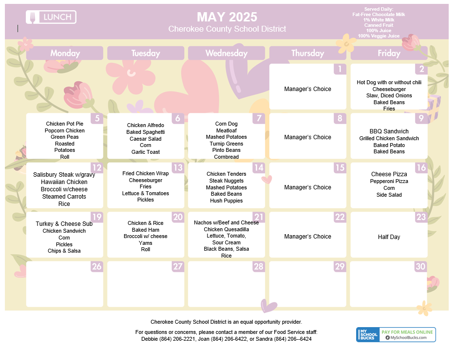 May menu