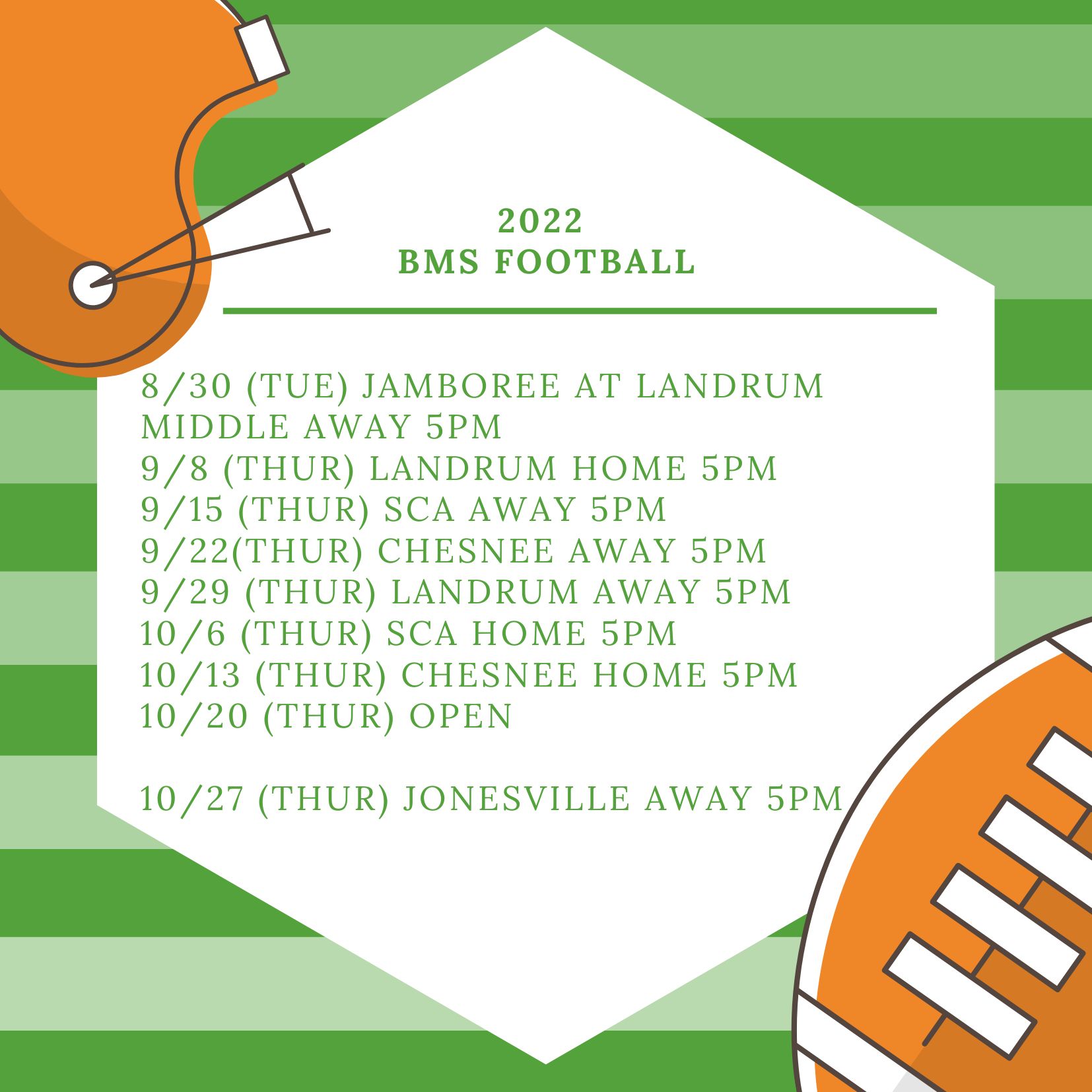 2022 BMS football schedule