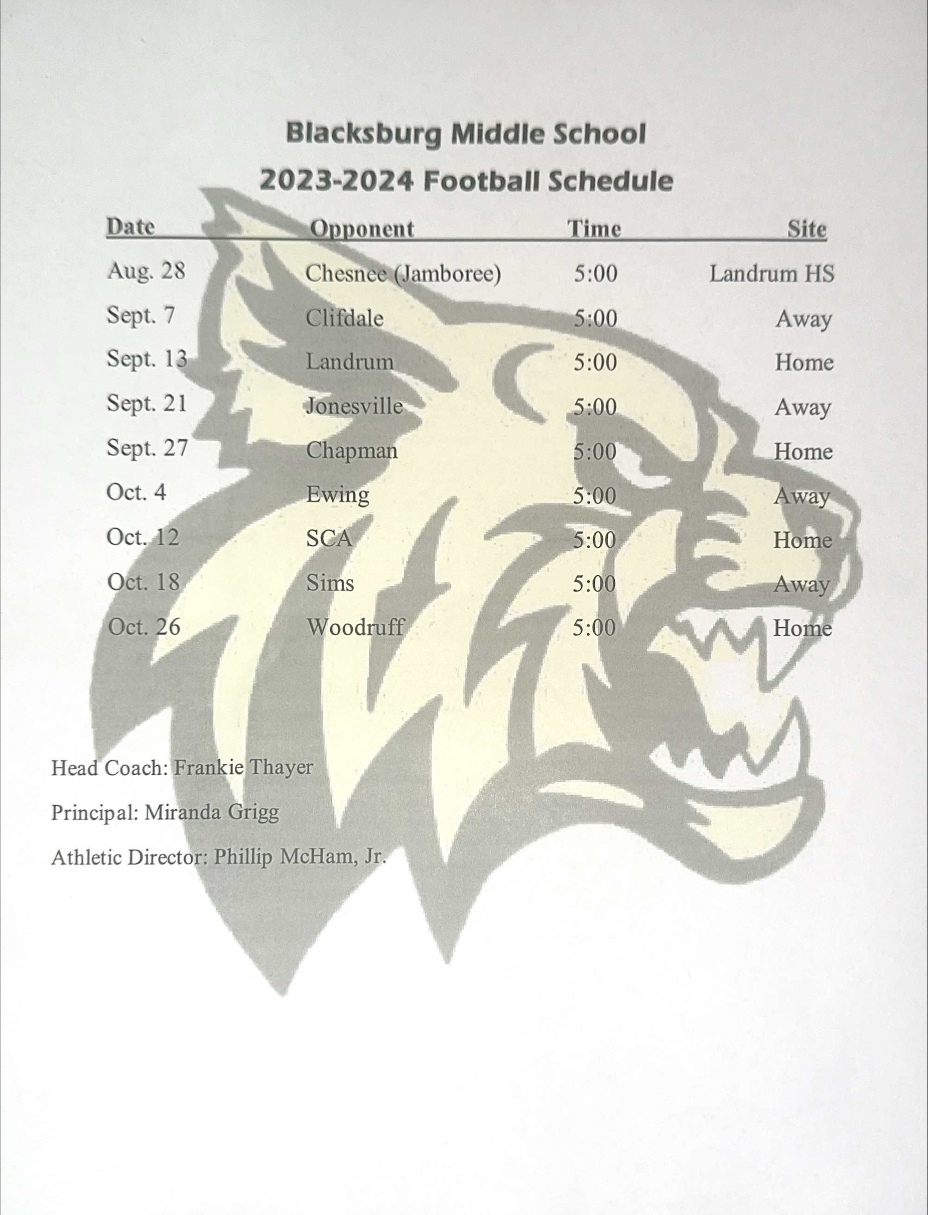 23-24 middle school football schedule