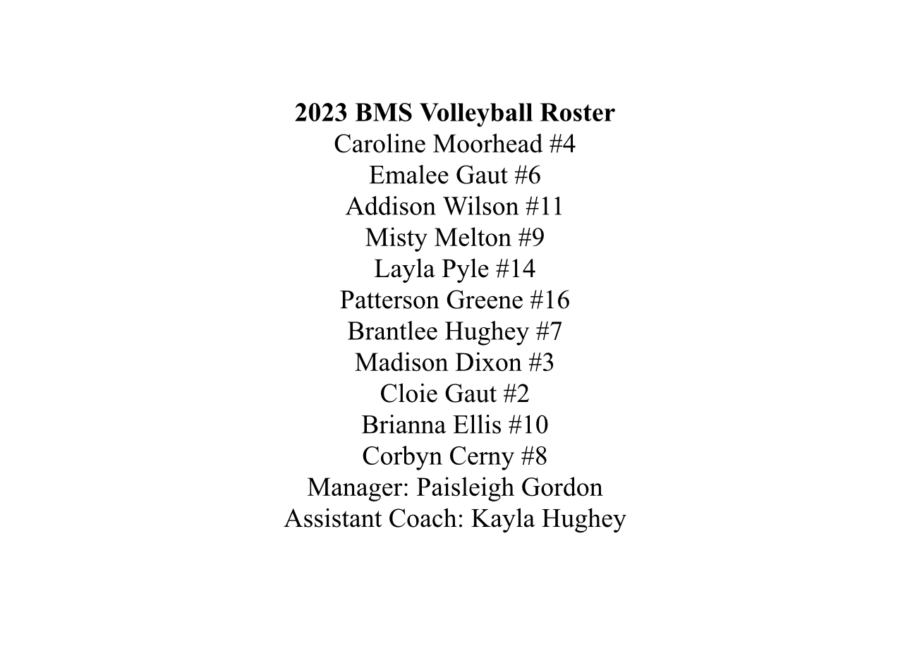 23-24 volley ball roster
