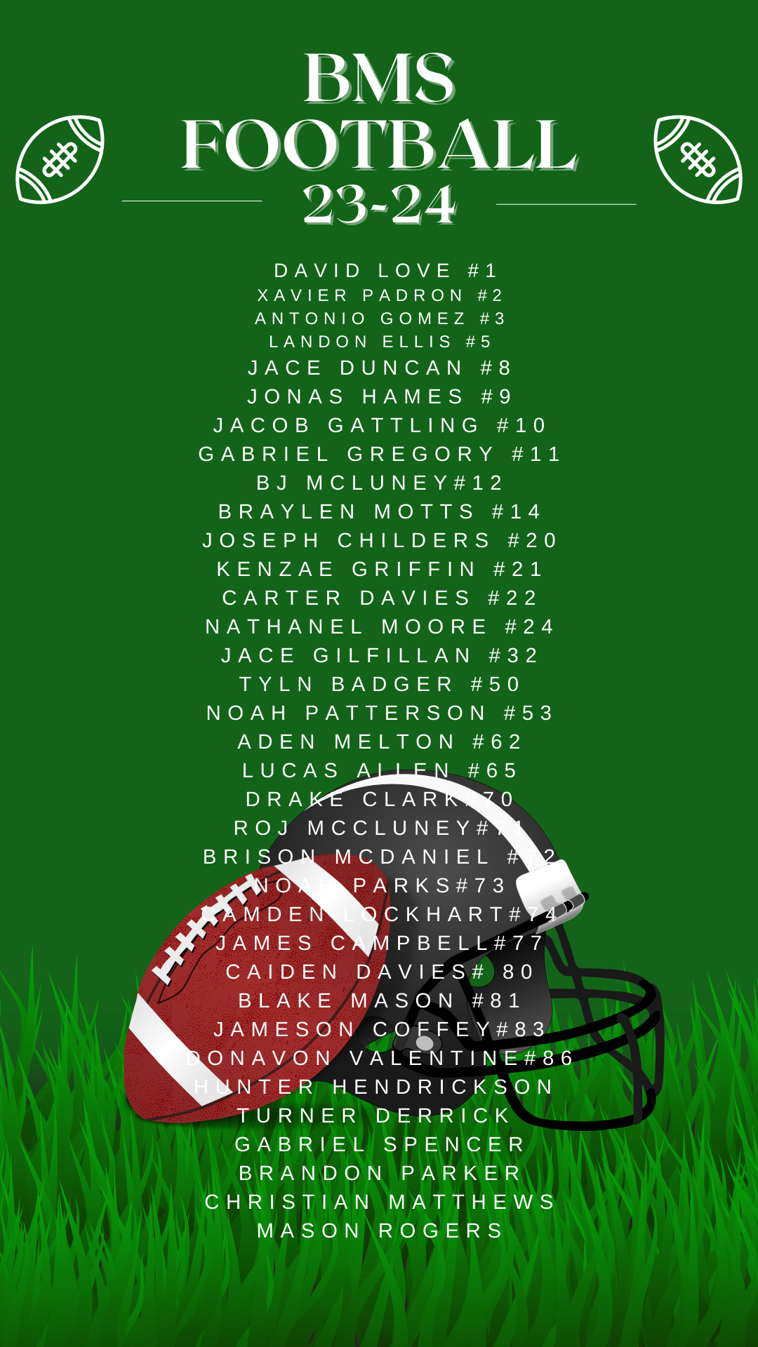 23-24 bms football roster