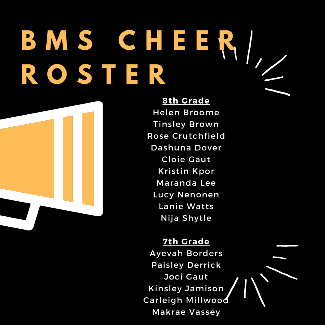 23-24 BMS cheer roster