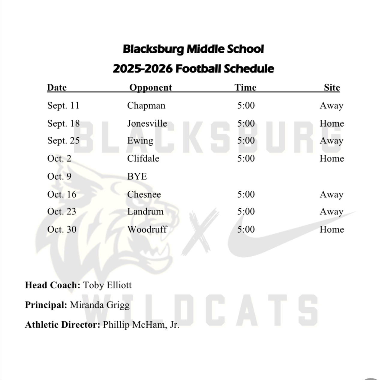 25-26 middle school football schedule
