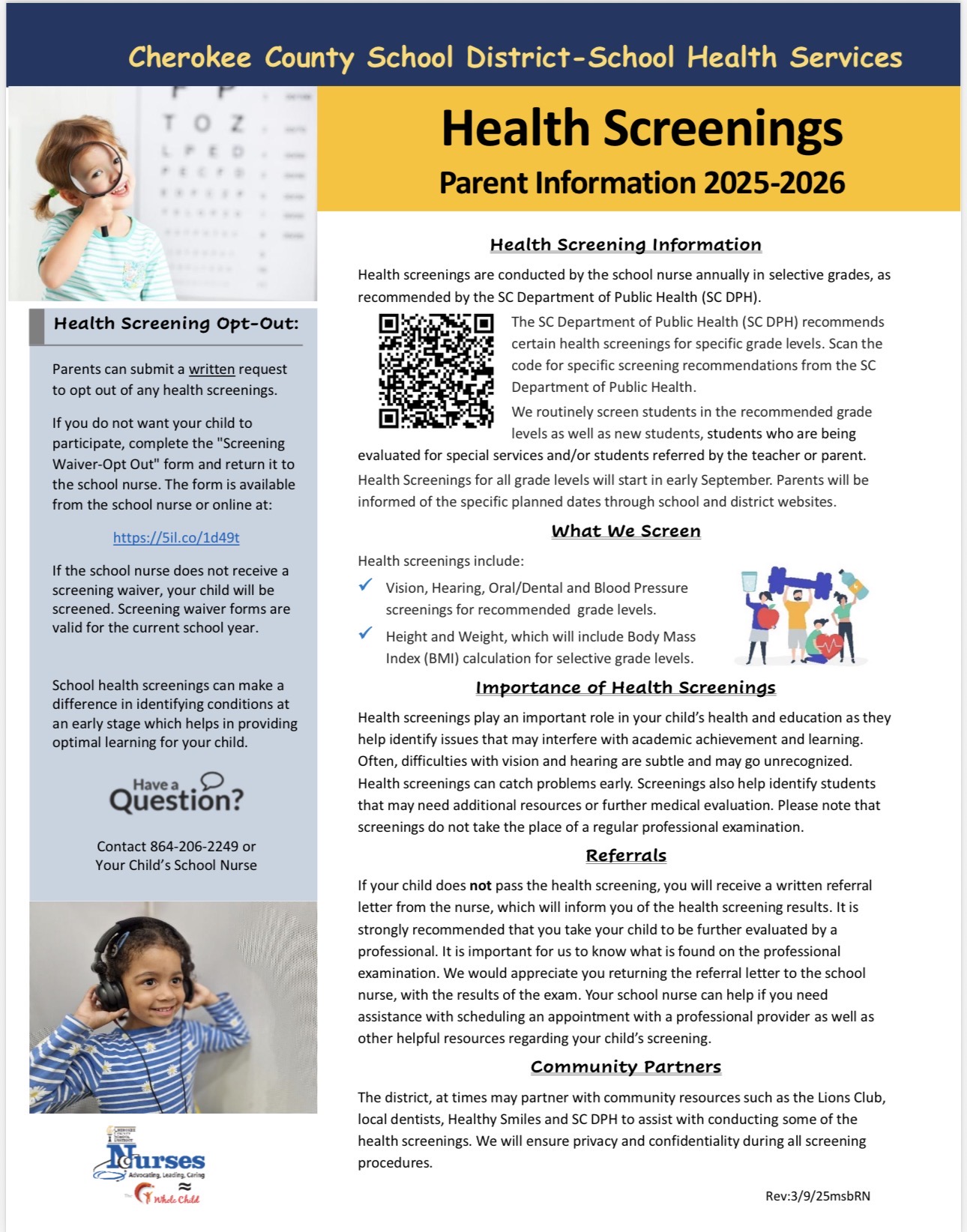 7th grade Screenings