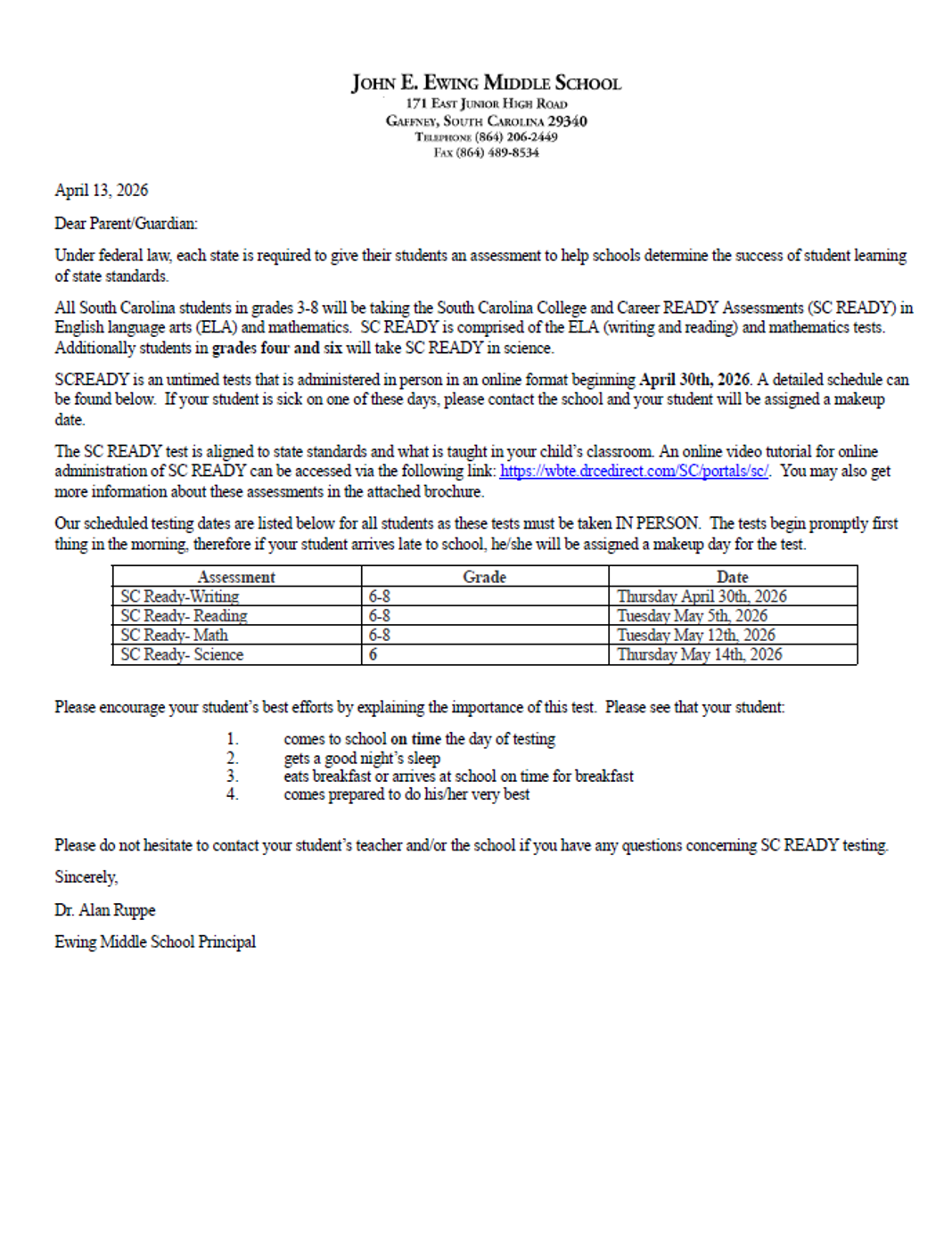 image of testing letter