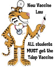 New Vaccine Law: All Students must get the TDAP vaccine.