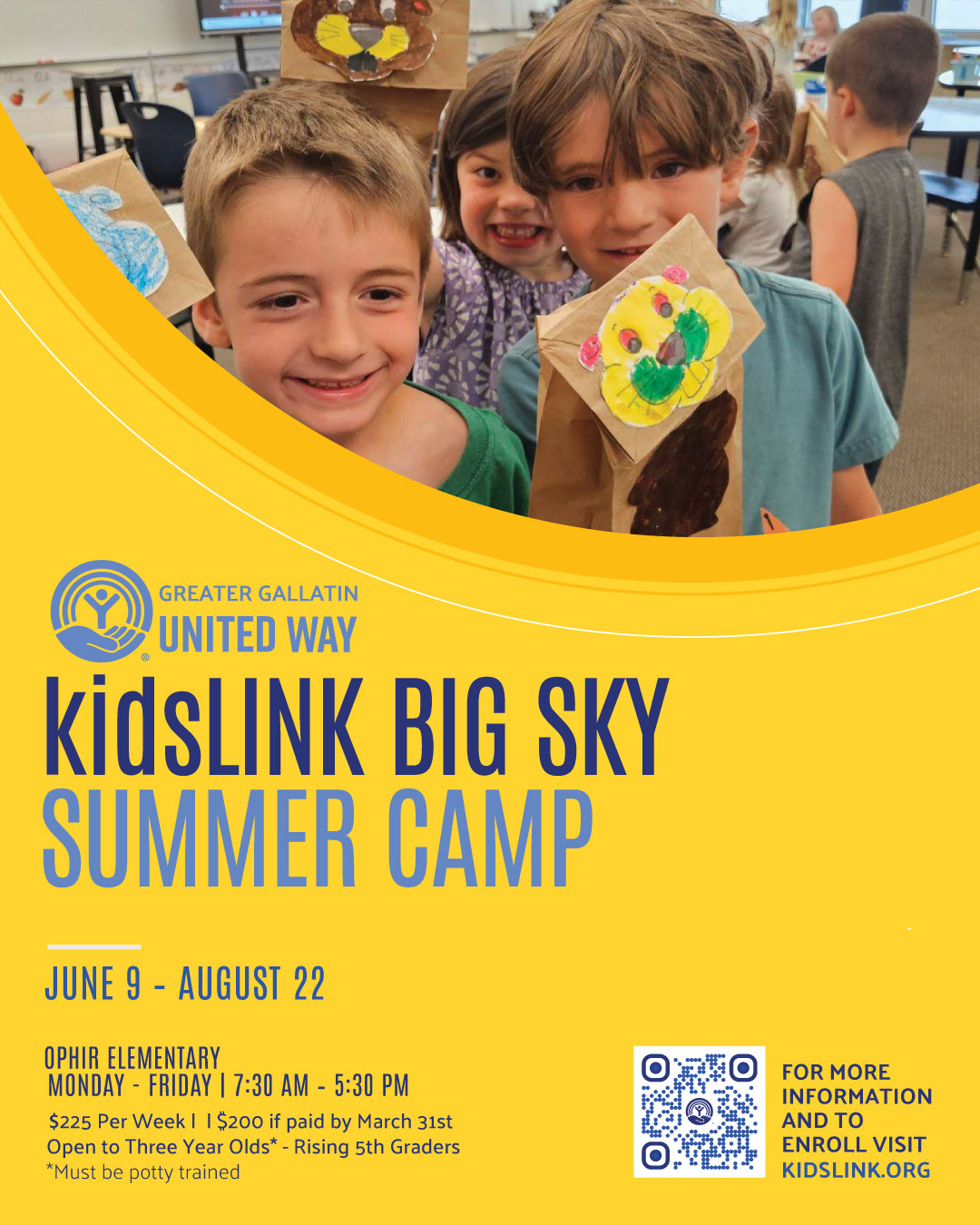 GGUW kidsLINK Summer Camp This summer, give your child the chance to explore, learn, and have fun at kidsLINK Summer Camp. We offer 11 weeks of activities for children ages 3 through rising 5th graders, designed to support school readiness for younger kids and offer new experiences for older ones. Whether they’re exploring sports, music, cooking, superheroes, or outdoor adventures, there’s something new to enjoy each week. Camps run from 7:30 AM to 5:30 PM, offering all-day fun and learning. Sign up by March 31st for just $200 per week or $225 after. Choose one week or the entire summer—either way, your child will have a blast. Visit kidslink.org to learn more and sign up!