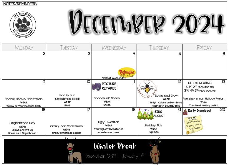 DEC. 2024 Event Calendar